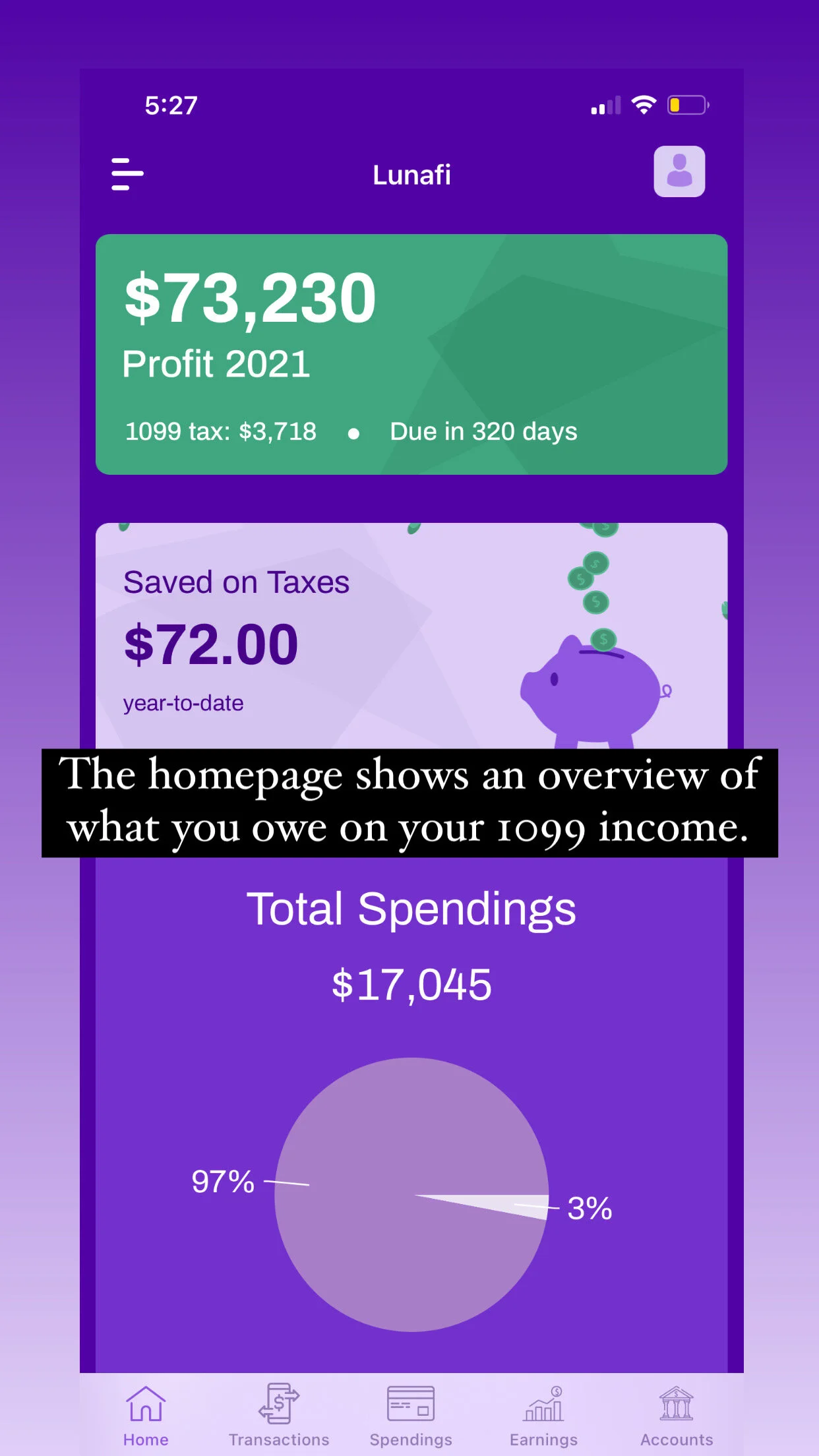   This is the page I interact with most, to see how much I’m estimated to owe on an ongoing, overall basis.  